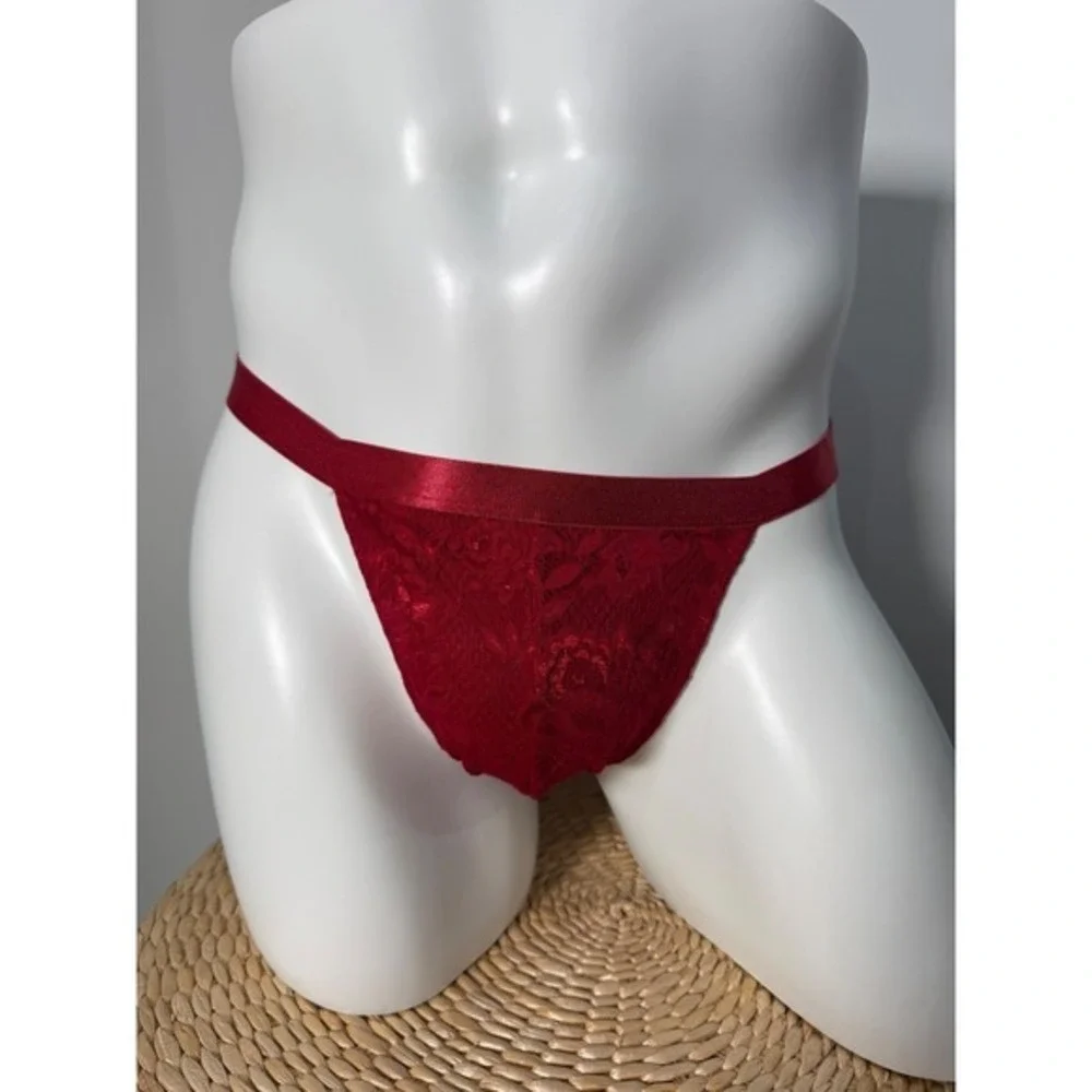 Cosabella Never Say Never Mystic Red Men's Italian Lace Thong Size M